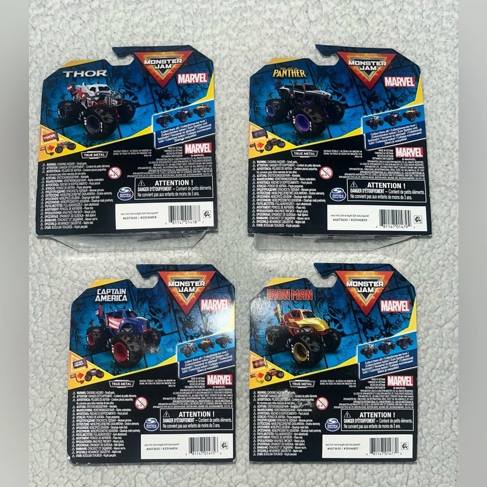 Marvel Monster Jam complete 4pack set